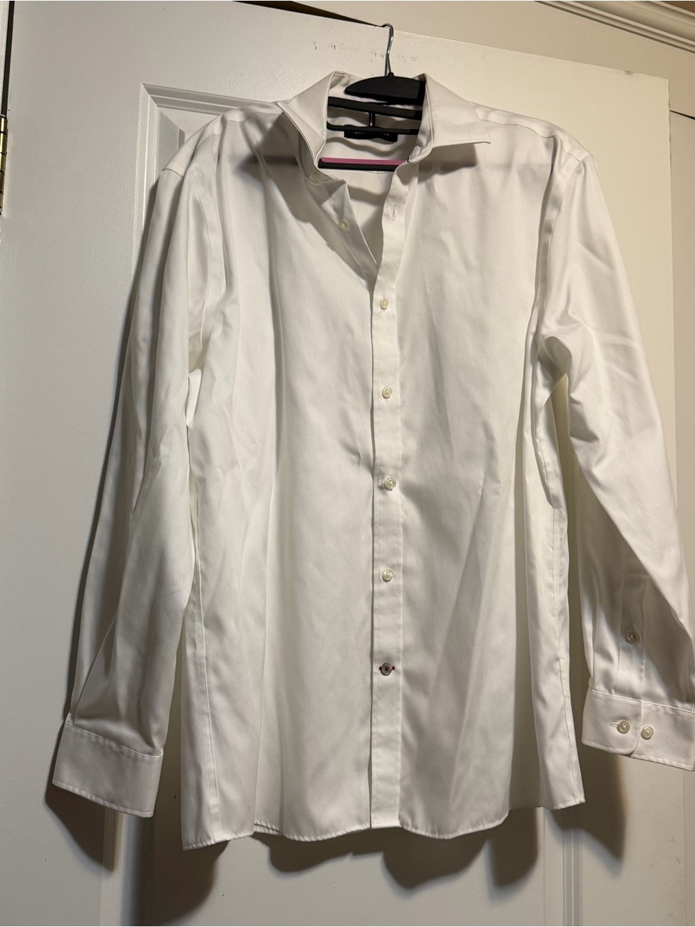 Tommy Hilfiger Slim Fit Non Iron White Men's Dress Shirt - Classic Collar